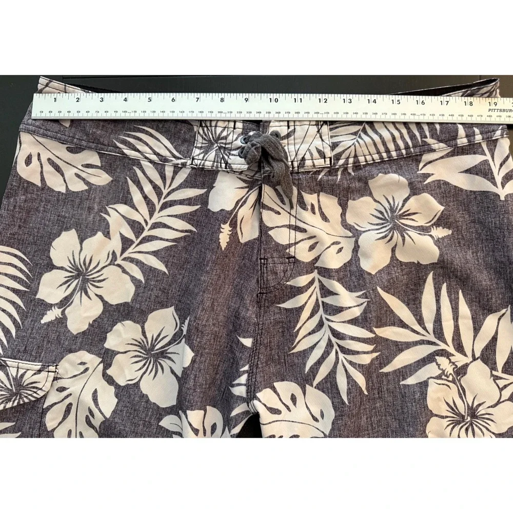 Burnside Board Shorts Mens 38 Charcoal Swimming Trunk Surf Beach Comfort Stretch